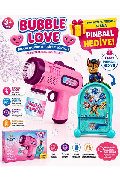 BigsToy Köpük Tabancası Bubble Gun Işıklı Otomatik Baloncuk Oyuncağı + Hediye...
