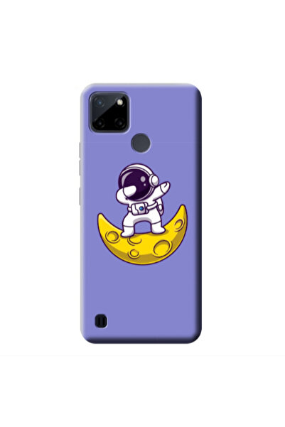 Other Realme C25Y Astronaut on the moon Purple Colored Silicone TPU Θήκη