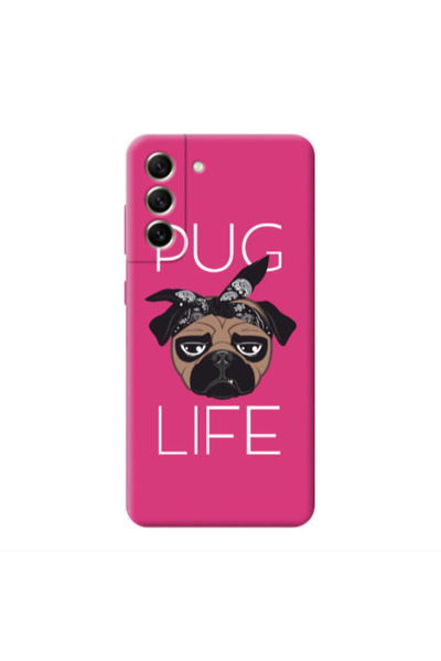 Other Samsung S21 FE Pug Life Fuchsia Colored Silicone TPU Θήκη
