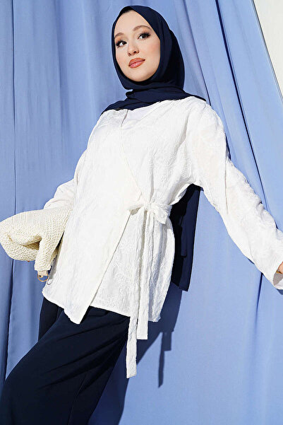 YAZGI MODA YAZGIMODA Çiçek İşlemeli Bağlamalı Kimono
