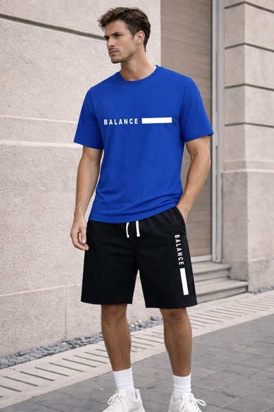 x-compass life Unisex Oversize Shorts Set Printed Crew Neck Short Sleeve T-Sh...