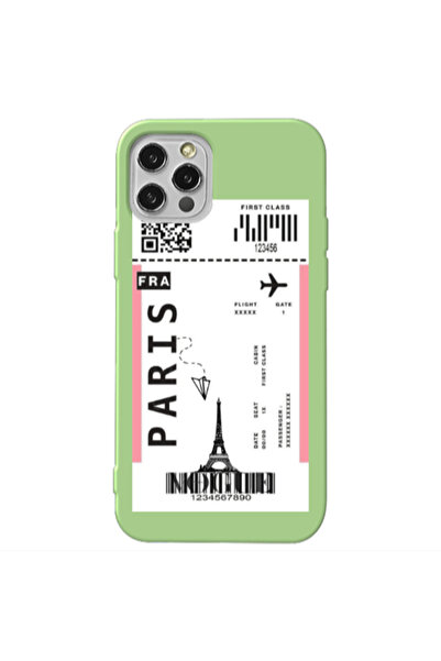 Other Apple iPhone 12 Pro Paris FRA Light Green Colored Silicone TPU Θήκη