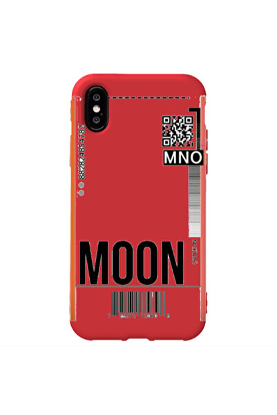 Other Apple iPhone Xs A ticket to the moon Red Colored Silicone TPU Θήκη