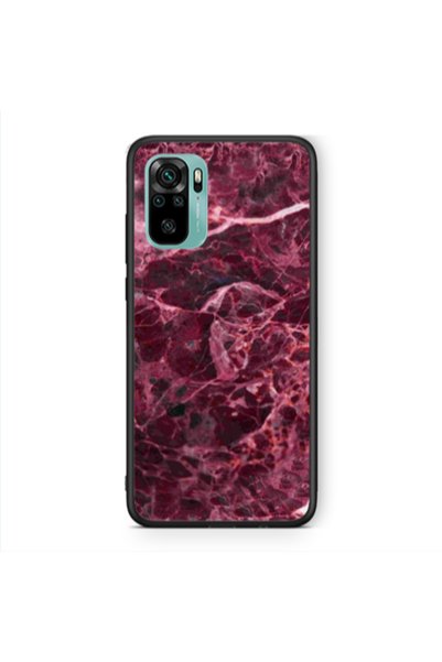 Other Xiaomi Redmi Note 10 4G Marble Cherry Black Glossy Θήκη