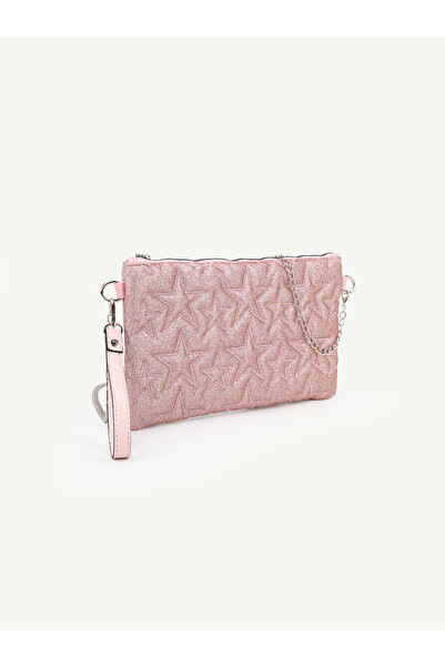 HONEY BAG Women's Starry Silvery Chain Strap Gray Portfolio & Clutch Bag