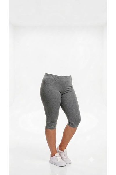Altınay 3 Pieces of Plus Size Women's Capri Leggings 92% Cotton, 8% Elastane