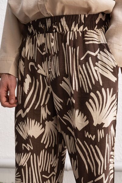 Hiccup GIESTO Pantaloni tricot bărbați cu croială largă și imprimeu abstract
