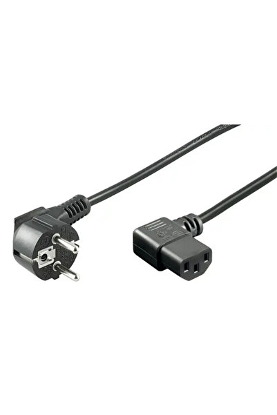 OEM PC power cable 2m CEE 7/7 angled 90 to IEC320-C13 female angled 90 black ...