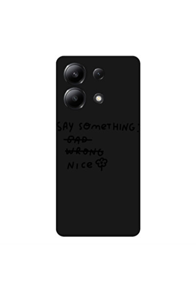 Other Xiaomi Redmi Note 13 4G Say Something Black Colored Silicone TPU Θήκη