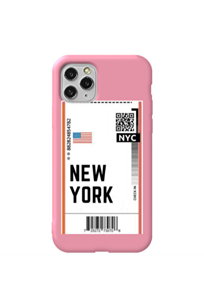 Other Apple iPhone 11 Pro New York NYC Pink Colored Silicone TPU Θήκη