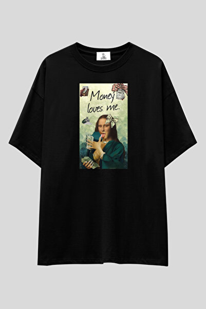 UmbraWear Money Loves Me T-Shirt |   Unisex 100% Cotton Money Themed Mona Lis...