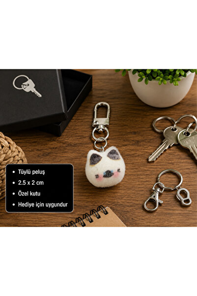 HER ŞEY NOTA www.herseynota.com Mochi Pati Plush Charm Keychain Cute Cat Figu...