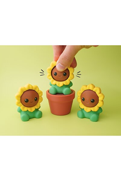 Helis Craft Sevimli Ayçiçeği Clicker Anahtarlık - Klavye Switchli Stres Azalt...