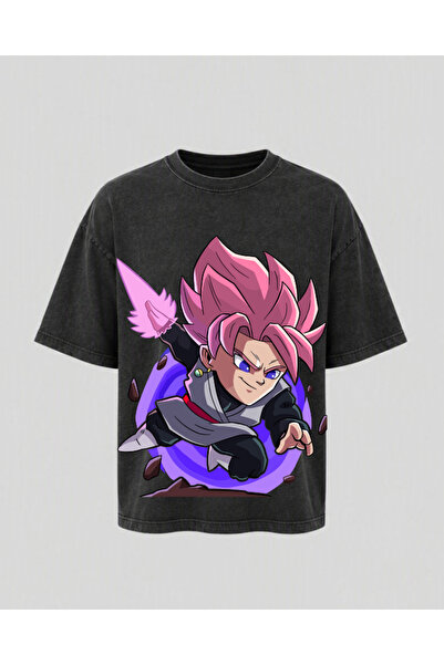 OPPPSSS تي شيرت للجنسين مطبوع عليه Pink Haired Anime Warrior مقاس كبير، تي شي...