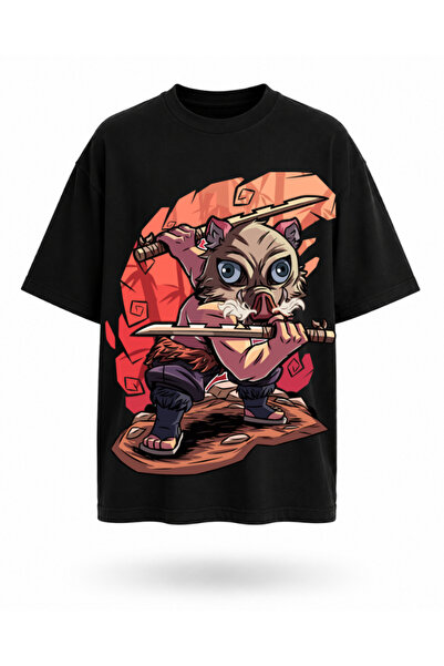 OPPPSSS Boar Masked Warrior Printed Oversize Unisex T-Shirt Anime Inspired Gr...