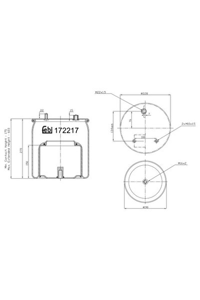 FEBI BILSTEIN Perna de Aer Spate (diametru: 191/228mm) Daf Cf Xd Xf 106 Xf Ii...