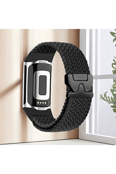 Choice1 حزام نايلون أسود لـ Fitbit Charge 5 و6، سوار معصم منسوج لـ Charge 6، ...