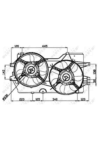 NRF Ventilator Radiator CHRYSLER CARAVAN/VOYAGER 3/VOYAGER 4 DODGE CARAVAN