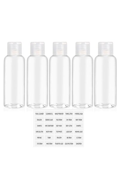 Choice1 100ml 5pcs white 5PCS 100ML Refillable Empty Plastic Transparent Bott...