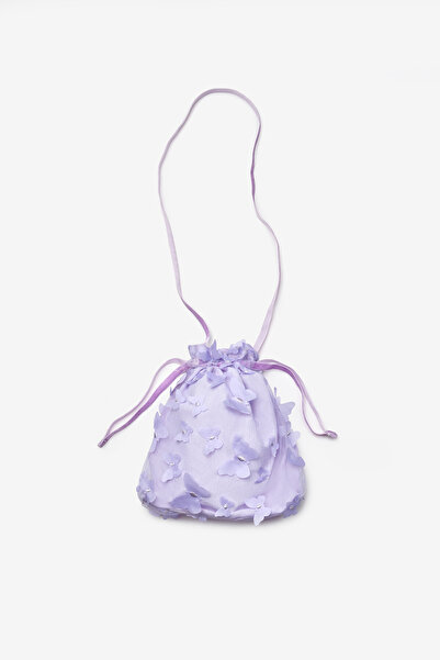 Le Mabelle Lilac Butterfly Appliqued Girl's Bag