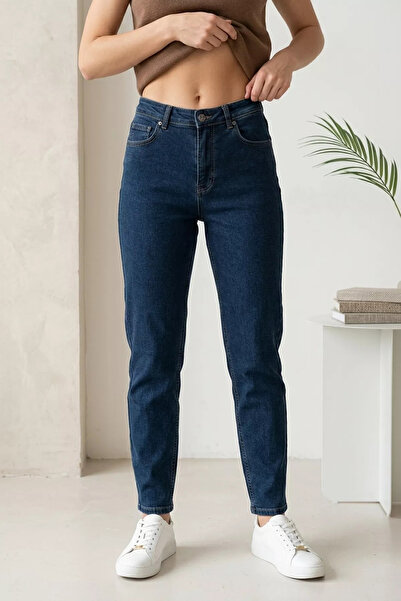 Aryena Navy Blue Women's Lycra Casual Jean Denim Trousers