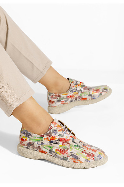 B T Shoes Γυναικεία καθημερινά δερμάτινα παπούτσια Κάρυσα V10 πολύχρωμα