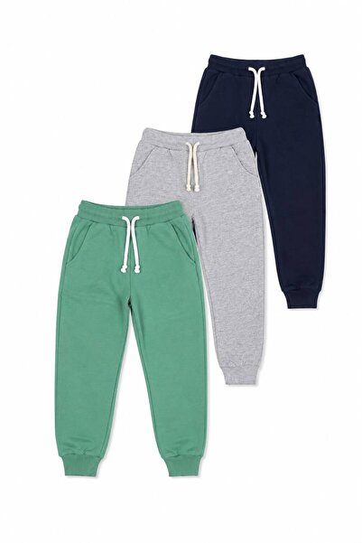 YİGİT BUTİK Boys' 3-Piece Jogger Sweatpants 4-12 Years Old Elastic Waist Lace...