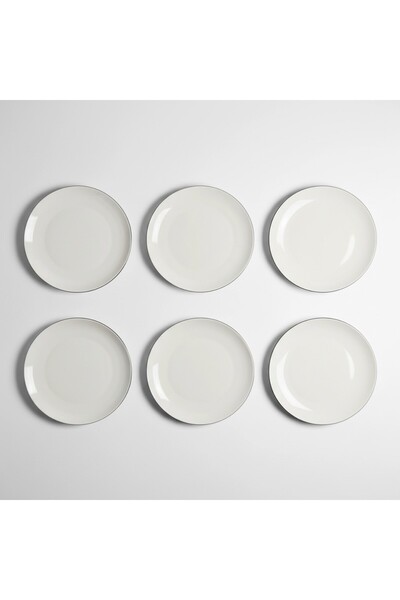 Qua Home Elias Platin 6'lı Servis Tabağı 25 Cm