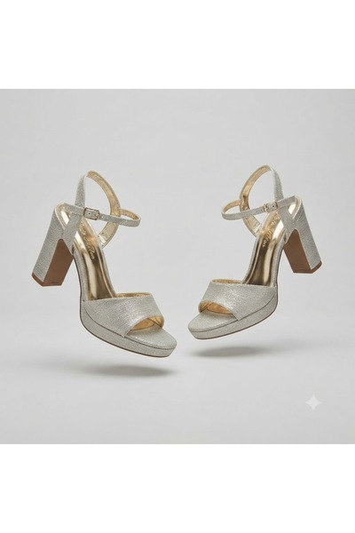 KİNDEP (Park Moda) Single Band Platform (1 cm) Women's High Heels (8 cm) Shoe...