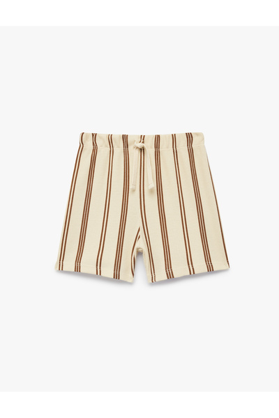 Koton Striped Cotton Waffle Shorts