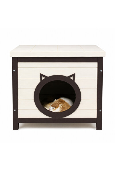 Buntz Casuta pentru pisici BUNTZ, lemn, design decorativ cu intrare forma pis...