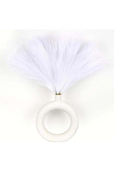 OEM Set de 6 tulpini artificiale de iarbă de pampas, 45 cm, flexibile, albe