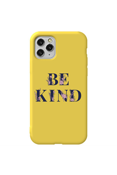 Other Apple iPhone 11 Pro Be Kind Yellow Colored Silicone TPU Θήκη