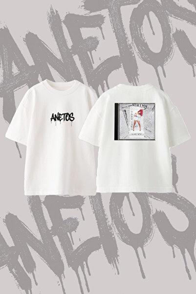 Anetos Μπλουζάκι με στάμπα Good News Design, Oversize, με λαιμόκοψη ποδηλάτου...