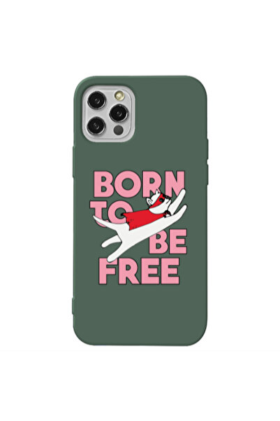 Other Apple iPhone 12 Pro Max Born Free Dark Green Colored Silicone TPU Θήκη