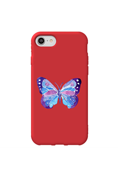 Other Apple iPhone 7 Big Butterfly Red Colored Silicone TPU Θήκη