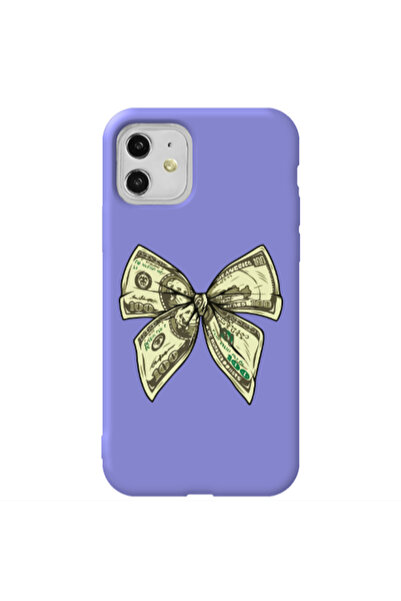 Other Apple iPhone 11 Bowtie Dollars Purple Colored Silicone TPU Θήκη