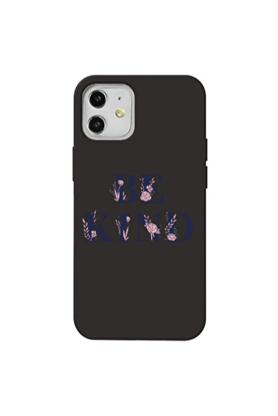 Other Apple iPhone 12 Be Kind Black Colored Silicone TPU Θήκη