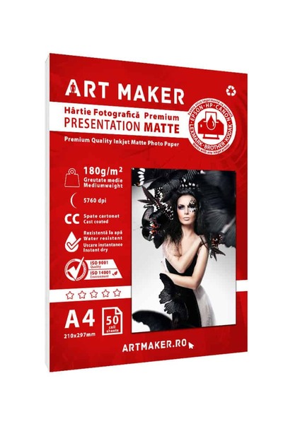 Art Maker Ματ φωτογραφικό χαρτί, A4, 180γρ/τμ, 50 φύλλα