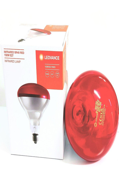 Ledvance Infrared BR40 Kırmızı (red) 150W Ampül (Isı Ampül) E27 Duylu 350 Lüm...