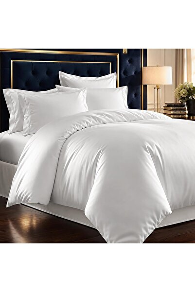 PIZUNA Luxury 100% Cotton Double Duvet Cover Set 200x200 cm White, 800 Thread...
