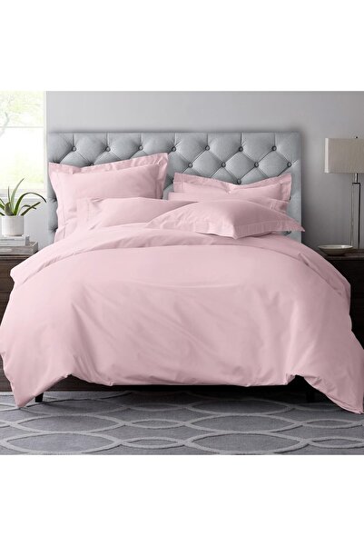 PIZUNA Deluxe 100% Cotton Double Duvet Cover Set 200x200 cm Light Pink, 600 T...