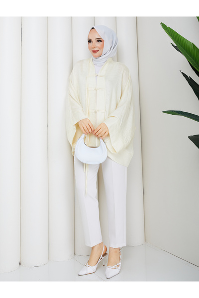 Modam Bella Bağlama Detaylı Salaş Kimono Tunik