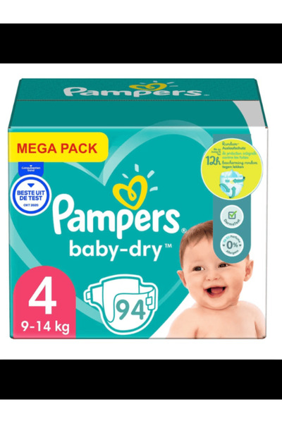 Pampers Active Baby, scutece, mărimea 4, 9-14 kg, 94 bucăți