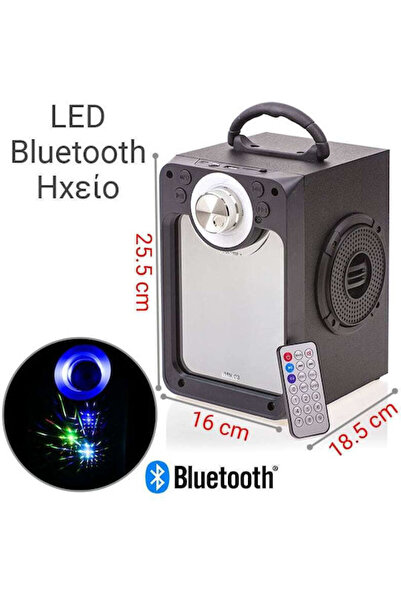 OEM Ηχείο Bluetooth LED Κρυστάλλινο με Ήχο και Ραδιόφωνο, Μαύρο