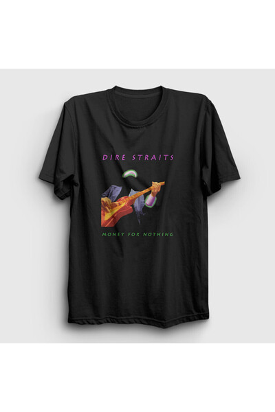ZOKAWEAR Ουνισέξ Μαύρο Money For Nothing Dire Straits Μπλουζάκι 4395zw