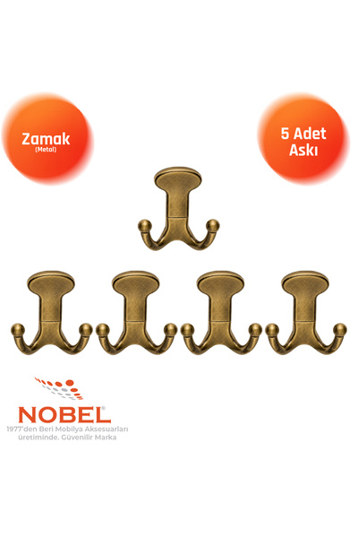 Nobel Melon Askı, Metal Vestiyer Askısı, Antik Sari, Duvar ve Dolap Askılığı ...