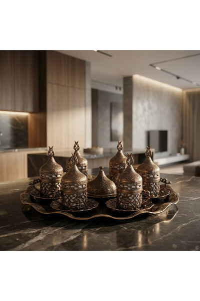 Generic Turkish Greek Arabic Coffee Serving Set for Six – Includes porcelain ...