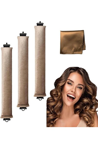 Arabest 3-Set Velvet Heatless Curling Rods,Overnight Curl Preservation,Pillow...