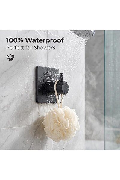 İNFLUX Towel Hooks Heavy Duty Stick on Wall Hooks Shower Hooks for Bathroom Kitchen Door-4 Packs